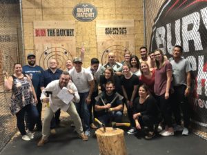 , The Garden State Home Loans Team Tries Their Hand at Axe Throwing